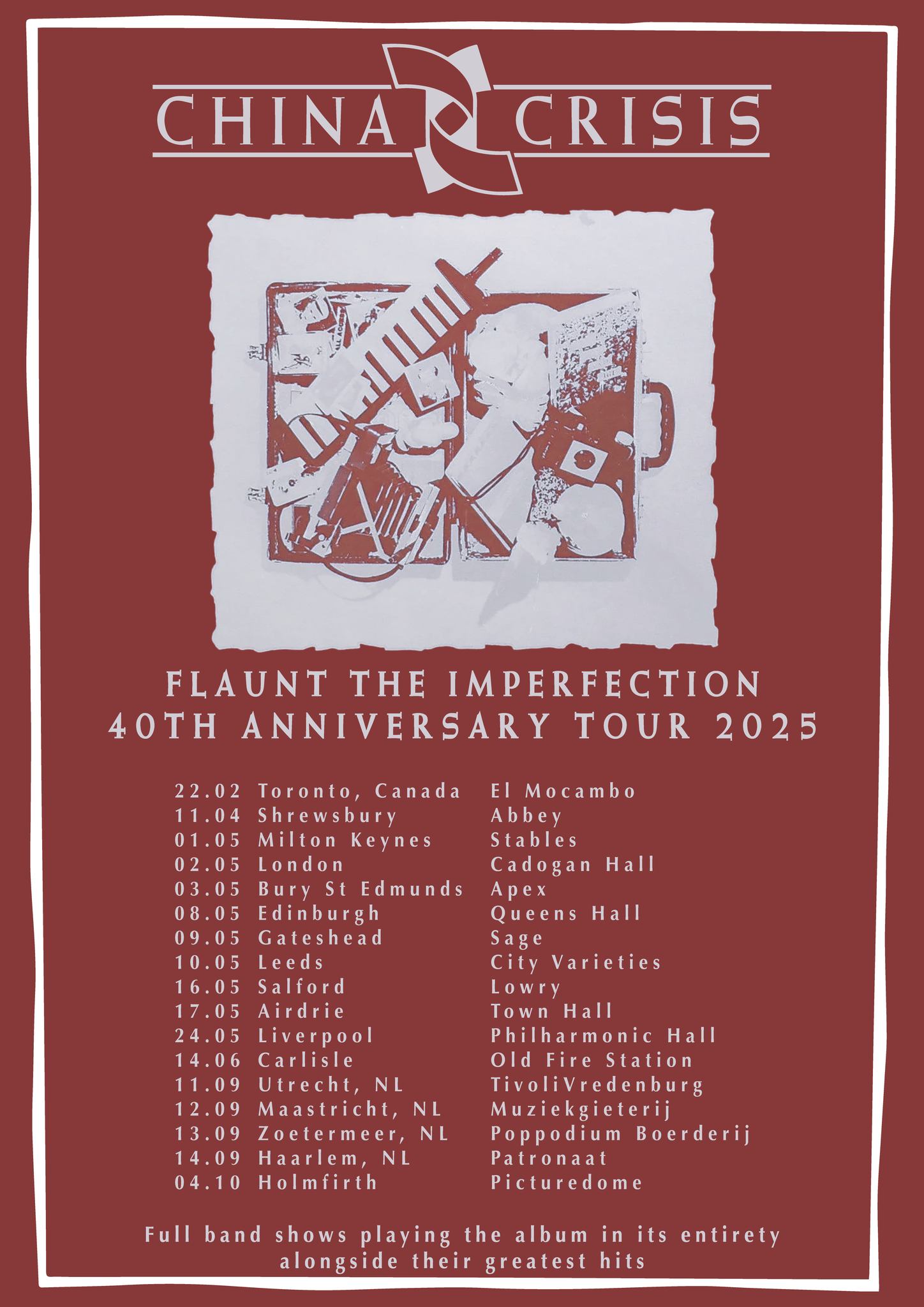 China Crisis Flaunt the Imperfection 40th Anniversary Tour Poster 2025